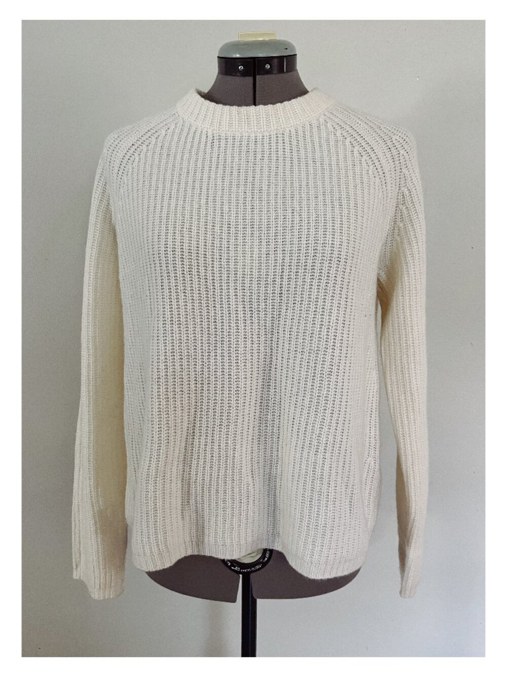 Quince Sz M Ivory Knit Cashmere Crewneck Sweater